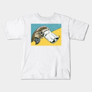 Duck billed platypus with moustache Kids T-Shirt